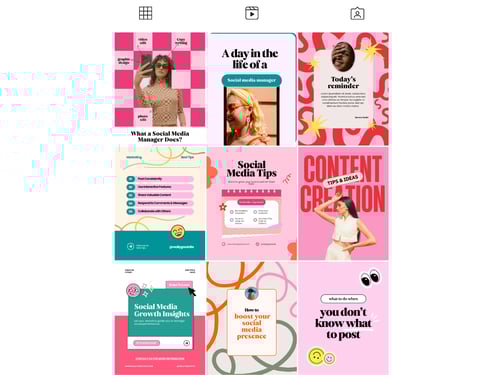 Instagram pink Canva template