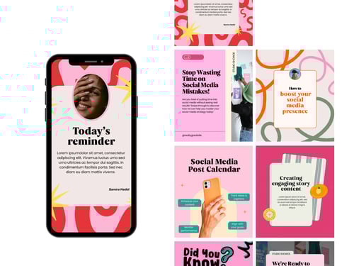 Instagram pink Canva template